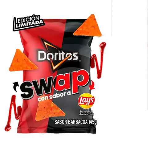 GOLOSINA DORITOS SWAP CON SABOR LAYS BARBACOA 145GS