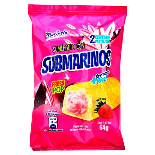PANITO BIMBO MARINELA SUBMARINO FRESA 64 GR