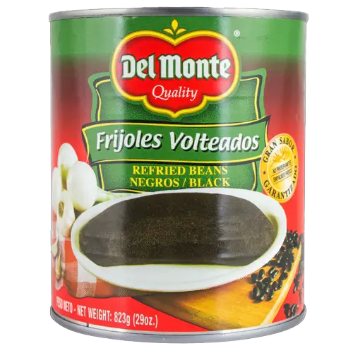 LATA DE FRIJOL DEL MONTE NEGRO VOLTEADO 29 ONZAS
