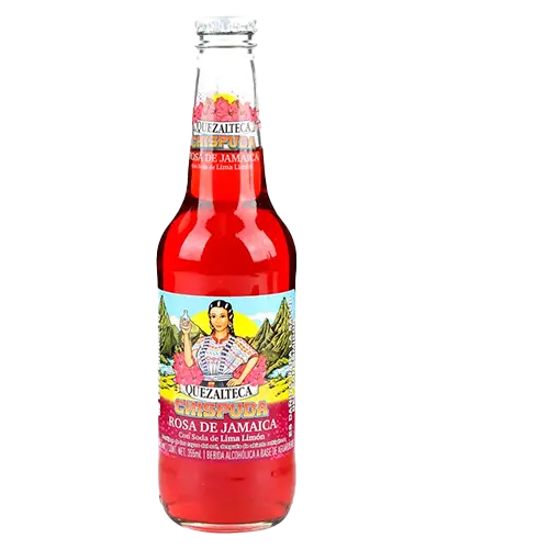 QUETZALTECA CHISPUDA ROSA DE JAMAICA 355 ML