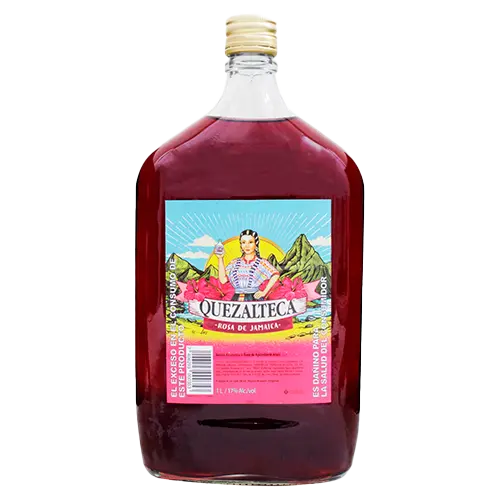 AGUARDIENTE QUETZALTECA ROSA DE JAMAICA 1 LT