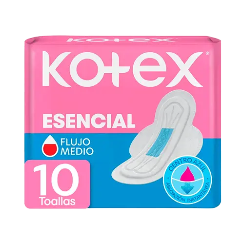 TOALLAS SANITARIAS KOTEX ESENCIAL 10 UNIDADES