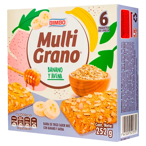 BARRA MULTIGRANO BIMBO BANANO AVENA CAJA 42 GR
