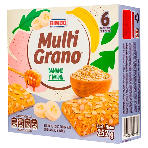 BARRA MULTIGRANO BIMBO BANANO AVENA 42 GR