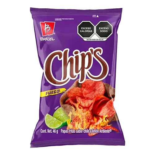 GOLOSINA BARCEL CHIPS FUEGO 45 G