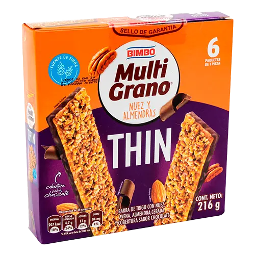 BARRA MULTIGRANO BIMBO NUEZ CAJA 204 GR