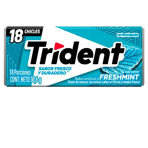 CHICLE TRIDENT FRESH MINT 30.6 GRS