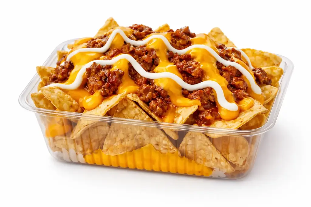 Nachos con queso y chili