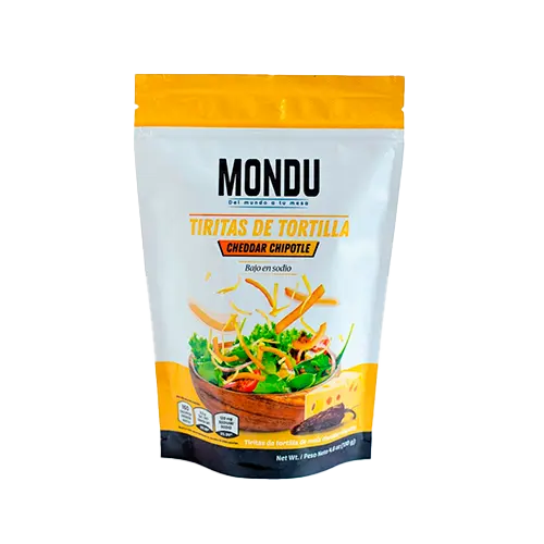 [081537307275] TIRITAS DE TORTILLA MONDU CHEEDAR CHIPOTLE 130 GR