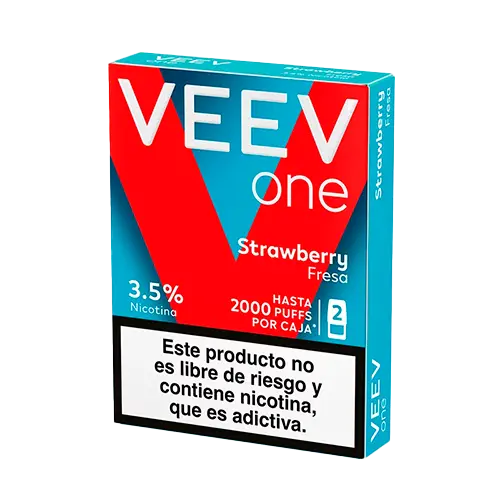 [7406135042848] CAJA 5 REPUESTOS VAPORIZADOR VEEV 2000 PUFFS STRAWBERRY