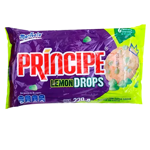 [7441029524482] GALLETA BIMBO MARINELA PRINCIPE LEMON DROPS 85 GR