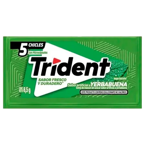 [7506105606060] CHICLE TRIDENT HIERBABUENA 30.6 GRS