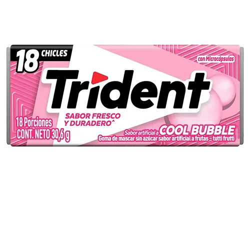 [7506105606091] CHICLE TRIDENT COOL BUBBLE 30.6 GRS