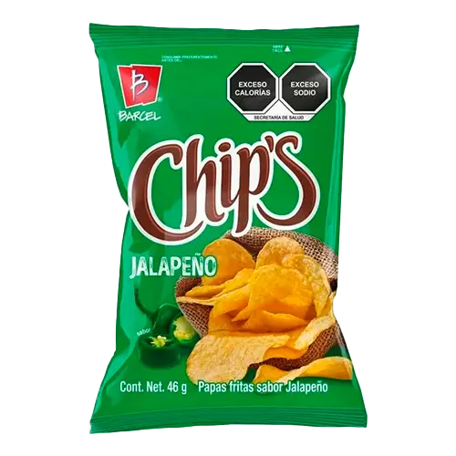 [757528047474] GOLOSINA BARCEL CHIPS JALAPEÑO 36 G