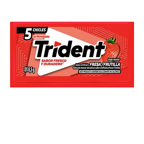 [7622210973436] CHICLE TRIDENT FRESA 30.6 GRS